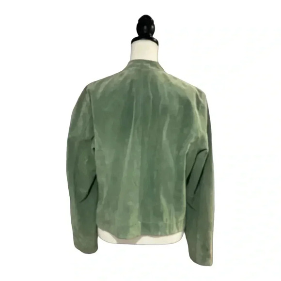 Chicos green suede size 2 (approx. US 12) GUC bomber jacket - Picture 4 of 15